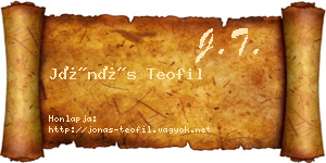 Jónás Teofil névjegykártya